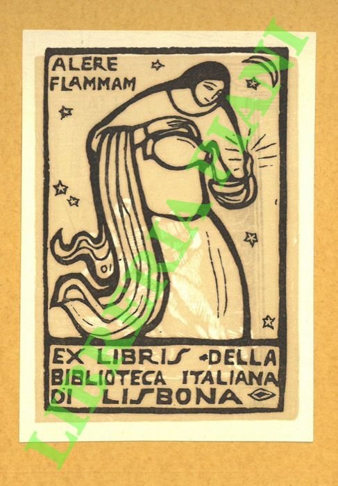 Ex libris della Biblioteca italiana di Lisbona.