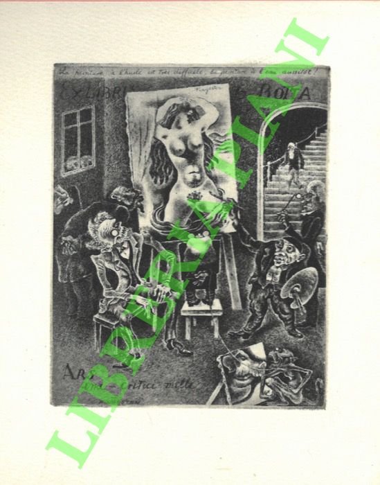 Ex libris G.Botta. Ars und critici mille. La peinture à l'huile est très difficile, la peinture à l'eau aussitot!