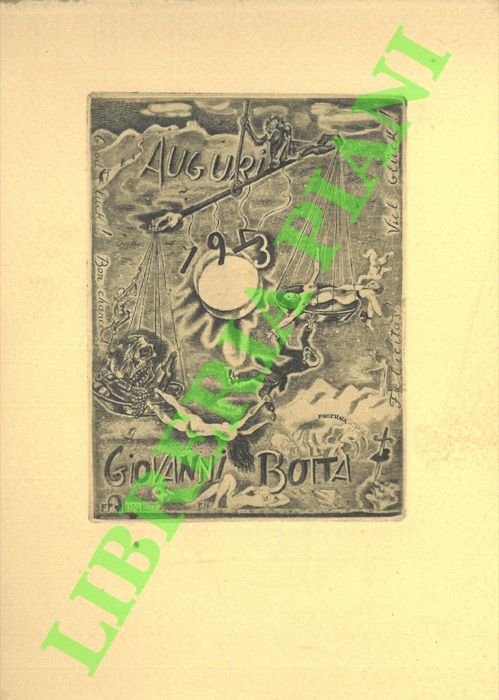 Ex libris Giovanni Botta. Auguri 1943.