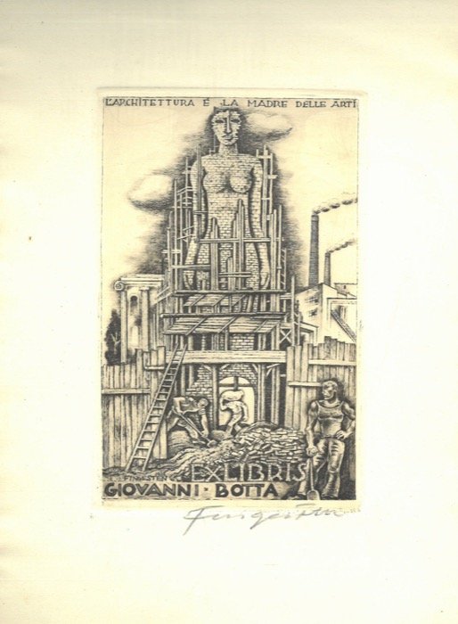 Ex libris Giovanni Botta. L'architettura è la madre delle arti.