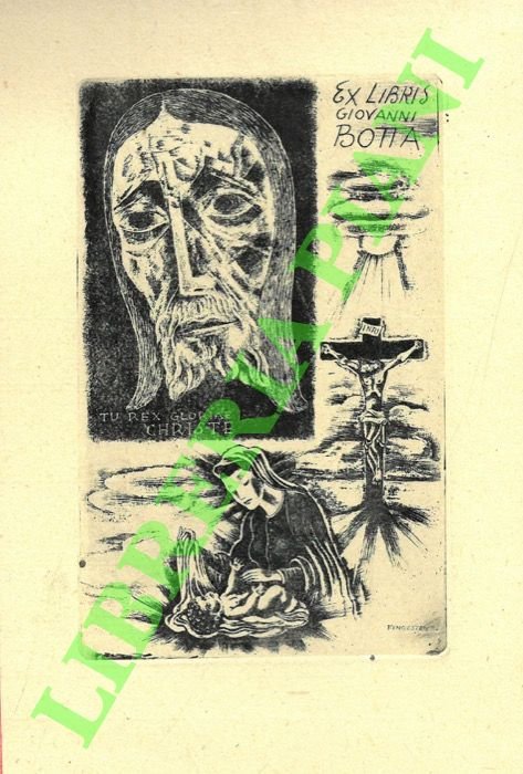 Ex libris Giovanni Botta. Tu Rex Gloriae Christie.
