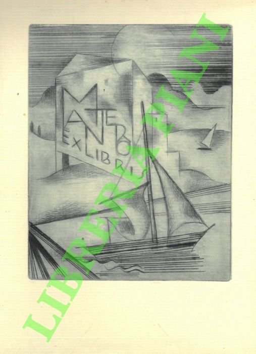 Ex libris Mantero. (Barca a vela).