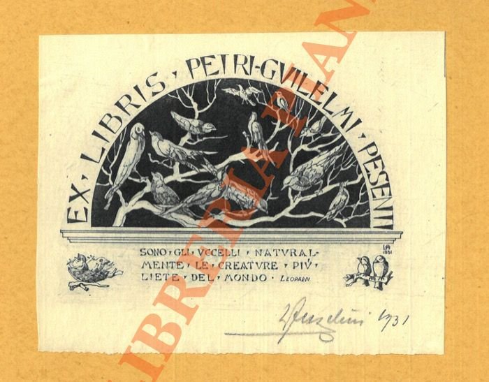 Ex libris Petri Guilelmi Pesenti.