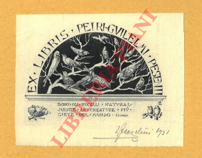 Ex libris Petri Guilelmi Pesenti.