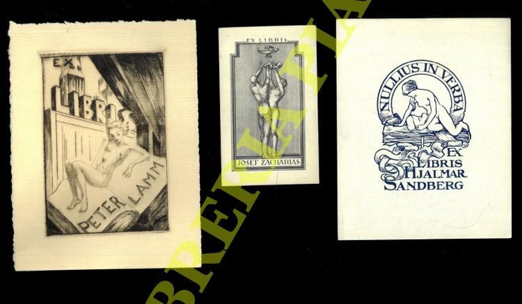 Ex libris : Tre foglietti con nudi di donne.