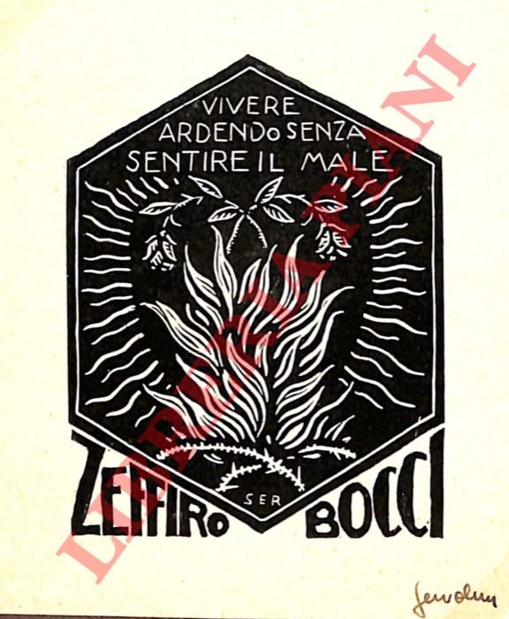 Ex libris Zeffiro Bocci.