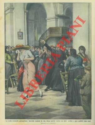Fanciulla scacciata da una chiesa a causa dell'abito scollato.