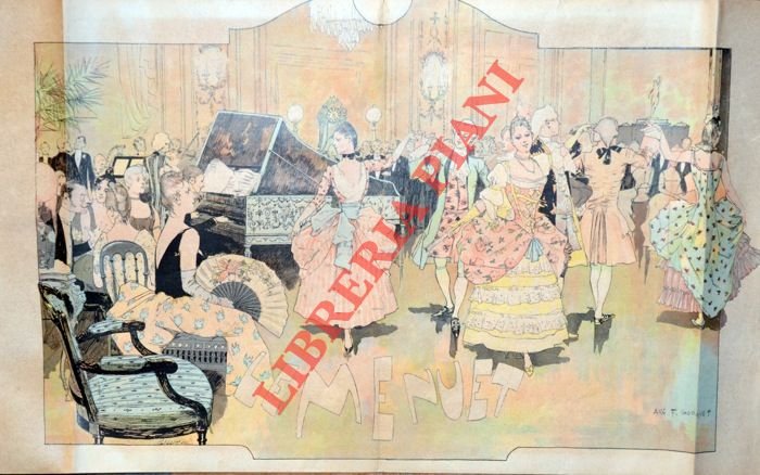 Fanciulle e cavalieri in costume settecentesco ballano al suono di …