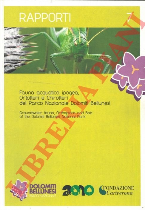 Fauna acquatica ipogea. Ortotteri e Chrotteri del Parco Nazionale Dolomiti …