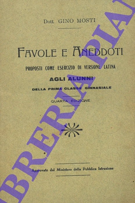 Favole e Aneddoti proposti come esercizio di versione latina agli …