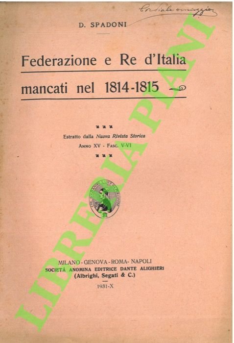 Federazione e Re d'Italia mancati nel 1814-1815.