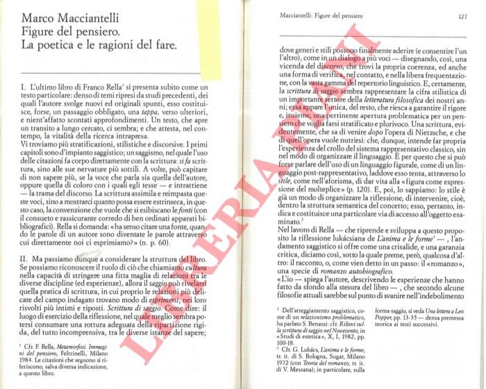 Figure del pensiero. La poetica e le ragioni del fare.