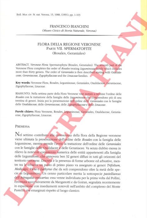 Flora della regione veronese. Spermatofite (Rosales, Geraniales) . | Immagine Gallery 3