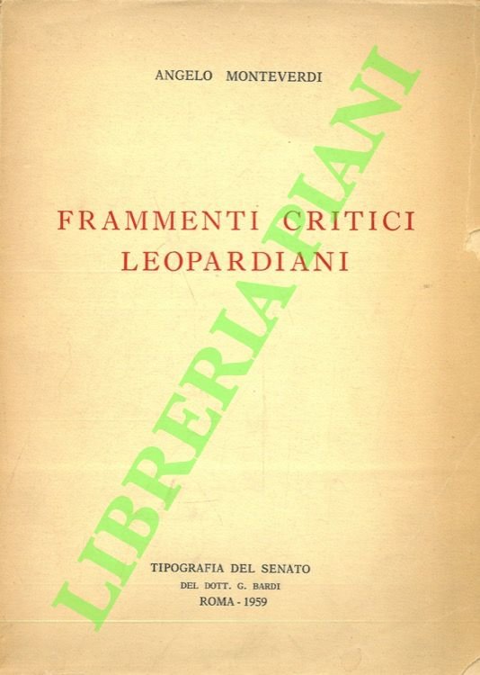 Frammenti critici leopardiani.