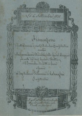 Francazione di diretto dominio e civile possesso di un podere …