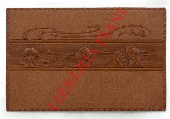 Fregio in rilievo di suonatore e volti