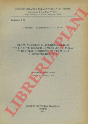 Germinazione ed accrescimento dell 'abete bianco (Abies alba Mill.) in …