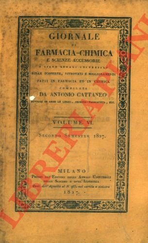 Giornale di farmacia-chimica e scienze accessorie o siano Annali Universali …