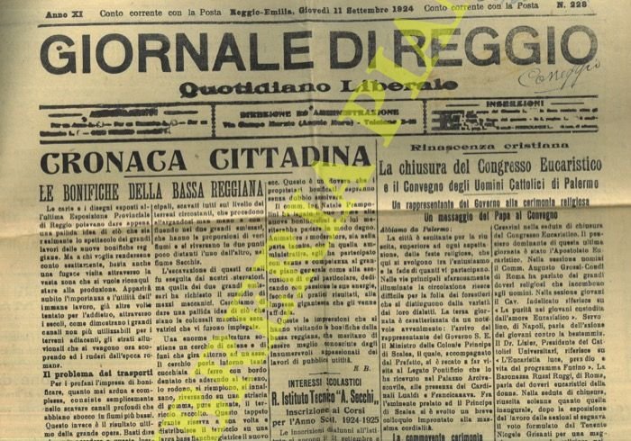 Giornale di Reggio. Quotidiano liberale.