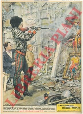 Giovane artista francese dipinge sparando.