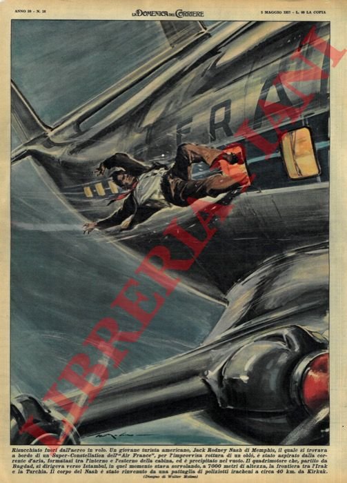 Giovane turista americano risucchiato fuori dall'aereo in volo.