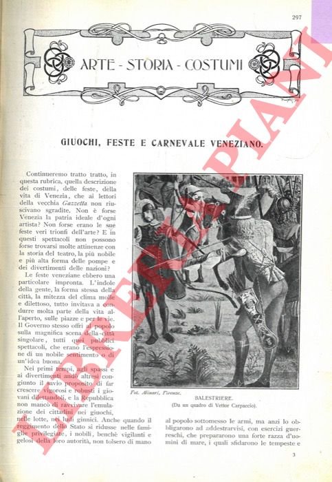 Giuochi, feste e carnevale veneziano.