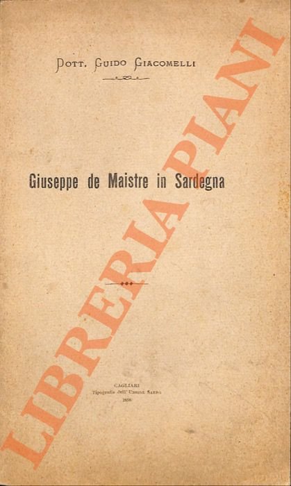 Giuseppe de Maistre in Sardegna.