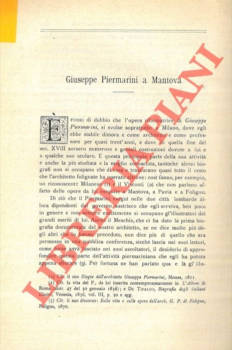 Giuseppe Piermarini a Mantova.