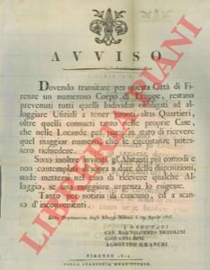 Gli individui obbligati ad alloggiare ufficiali tengano pronti altri quartieri …