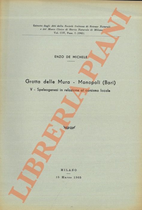 Grotta delle Mura - Monopoli (Bari) V - Speleologenesi in …