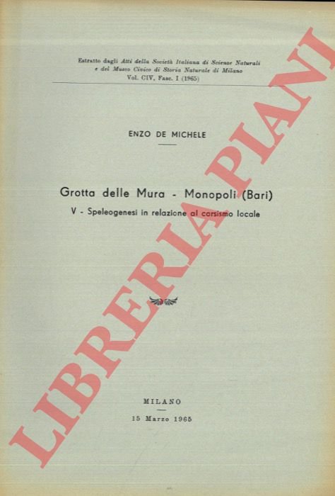 Grotta delle Mura - Monopoli (Bari) V - Speleologenesi in …