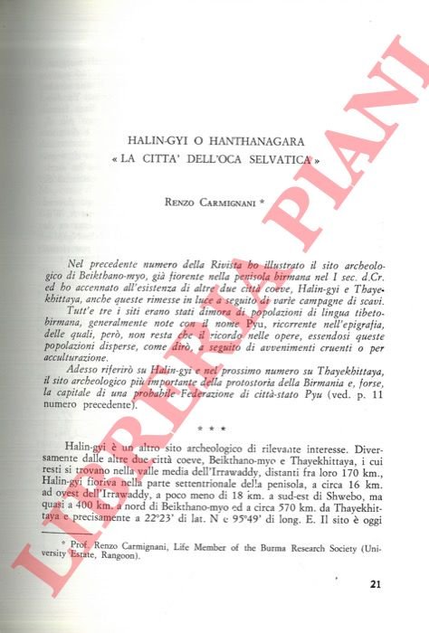 Halin-gyi o Hanthanagara “la città dell'oca selvatica”.