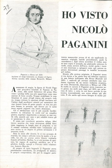 Ho visto Niccolò Paganini.