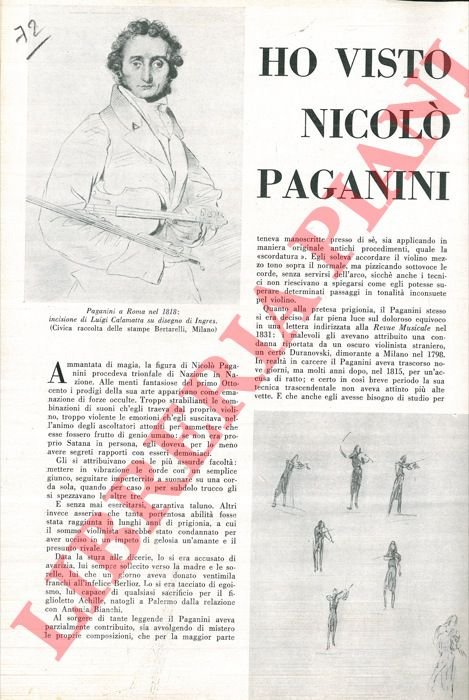 Ho visto Niccolò Paganini.