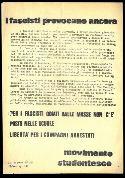 I fascisti provocano ancora.