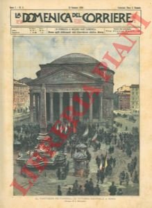 I funerali di Vittorio Emanuele al Pantheon di Roma.