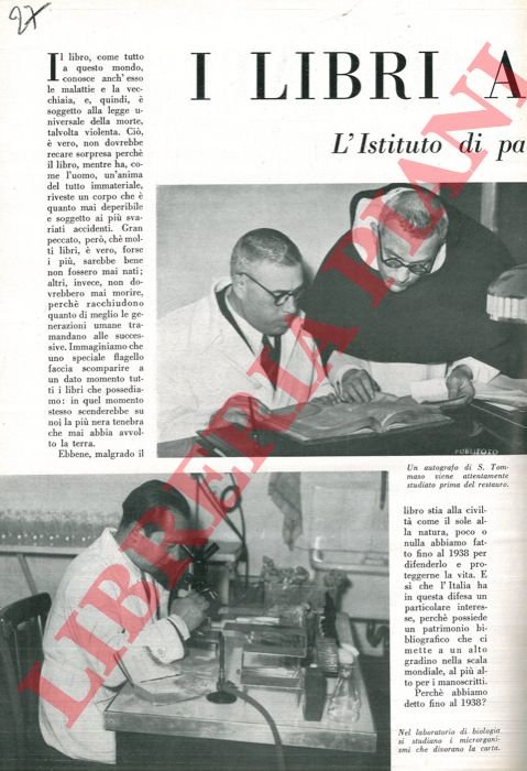 I libri ammalati. L'Istituto di Patologia del Libro.