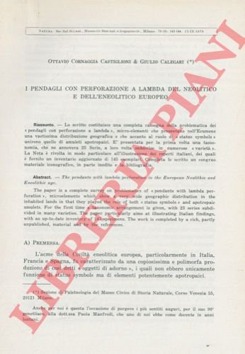 I pendagli con perforazione a lmbda del neolitico e dell'eneolitico …