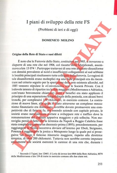 I piani di sviluppo della rete FS.