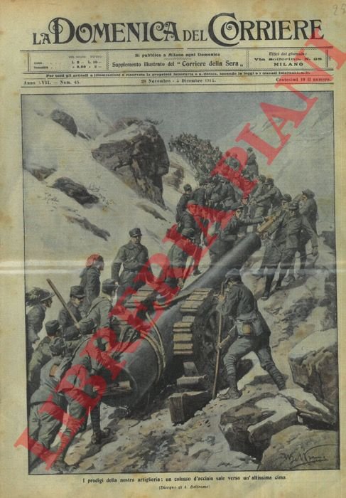 I prodigi della nostra artiglieria : un colosso d'acciaio sale …