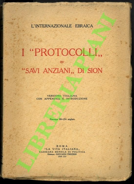 I "Protocolli" dei "Savi anziani" di Sion. Versione italiana con … | Immagine principale