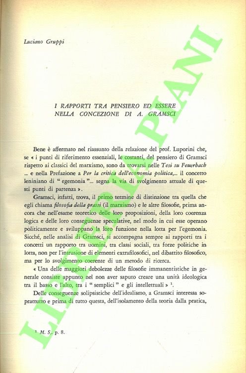 I rapporti tra pensiero ed essere nella concezione di A. …