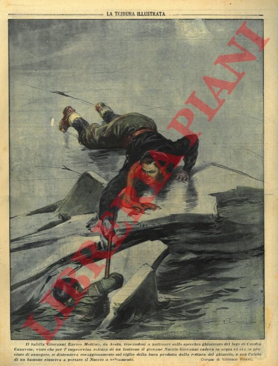 Il balilla Giovanni Enrico Mottino, da Aosta, trovandosi a pattinare …