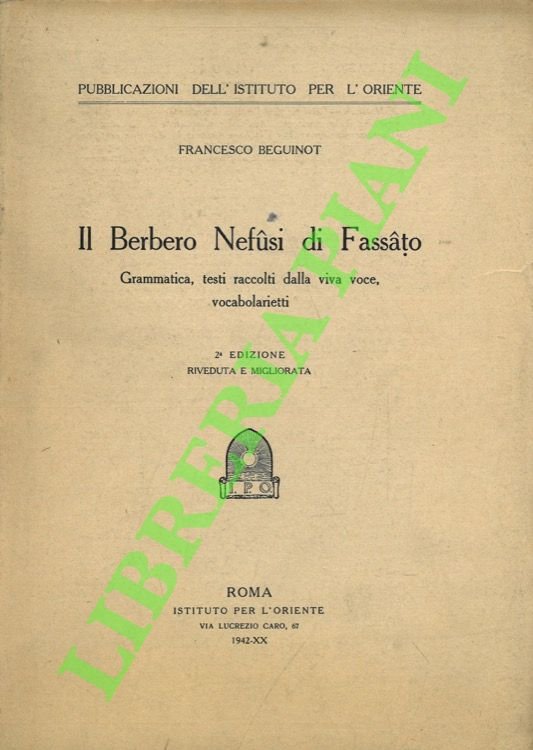 Il berbero Nefusi di Fassato. Grammatica, testi raccolti della viva …