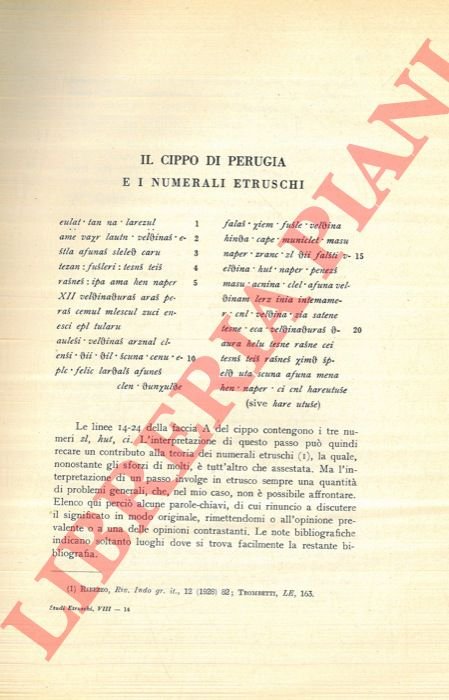 Il Cippo di Perugia e i numerali etruschi. | Immagine Gallery 3