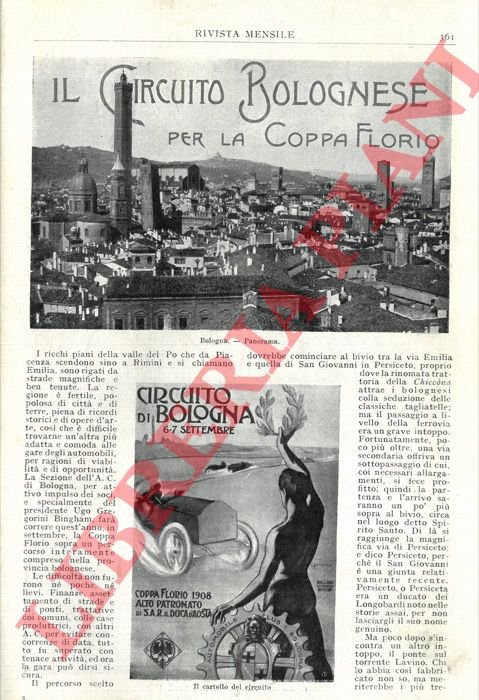 Il Circuito bolognese per la Coppa Florio.