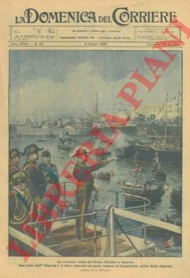 Il Duce a Genova, sul ponte dell'Esperia, saluta col gesto …