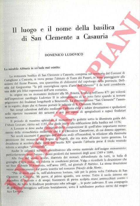 Il luogo e il nome della Basilica di San Clemente …