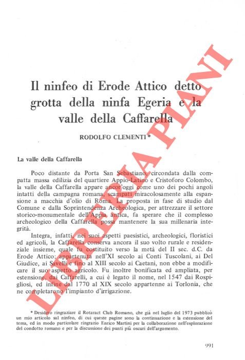 Il ninfeo di Erode Attico detto Grotta della Ninfa Egeria …