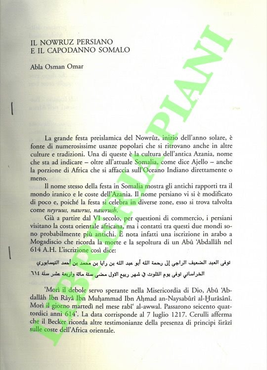 Il Norwuz persiano e il capodanno somalo.